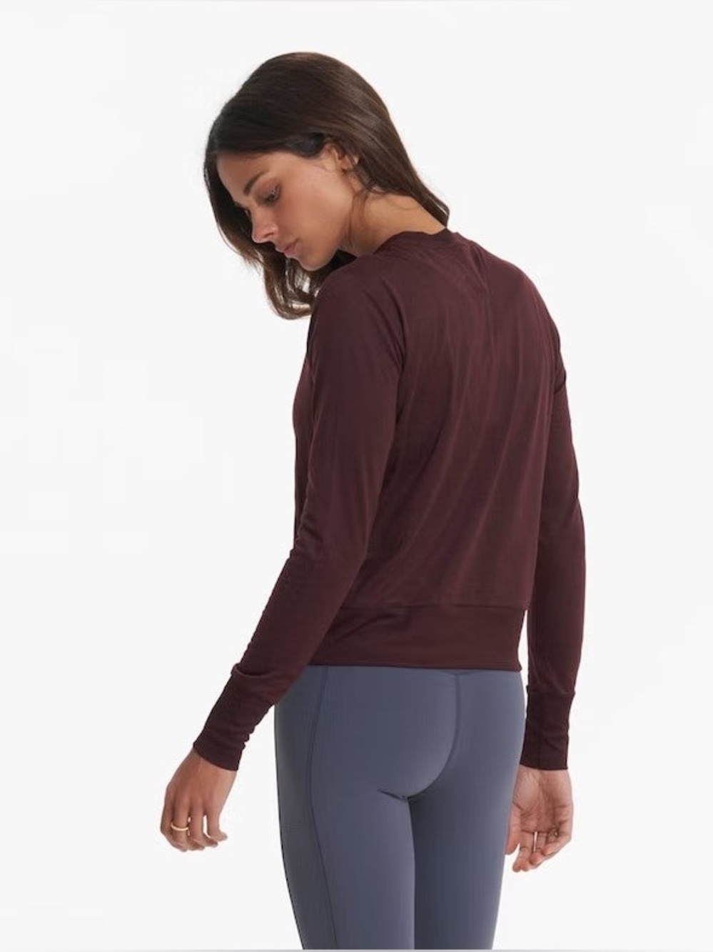Vuori Daydream Crew Long Sleeve Shirt Small Maroon Burgundy Ruby athleisure - Picture 3 of 13